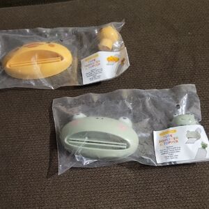 (3) Cute Animal Tube Squeezer Set - Yellow, blue, and Green
